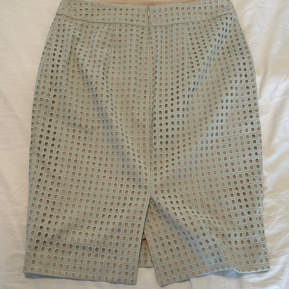 Ann Taylor Aqua Cutout Pencil Skirt - Picture 2 of 4
